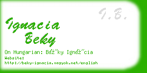 ignacia beky business card